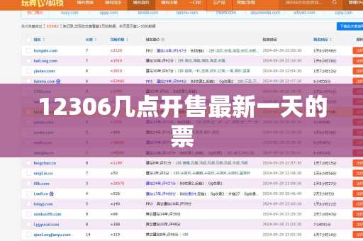 12306几点开售最新一天的票