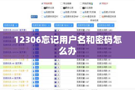 12306忘记用户名和密码怎么办
