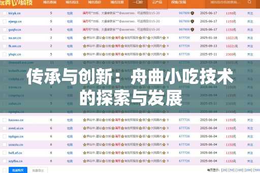 传承与创新：舟曲小吃技术的探索与发展