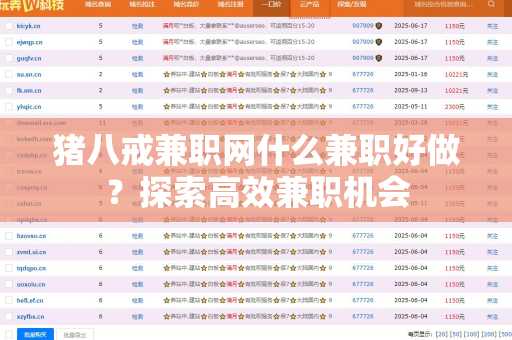 猪八戒兼职网什么兼职好做？探索高效兼职机会