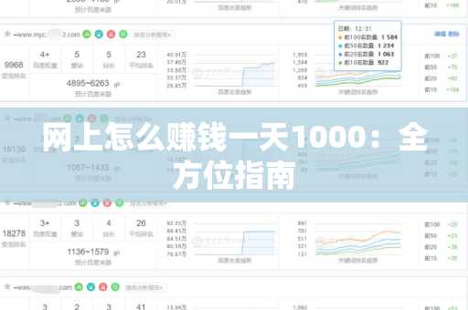 网上怎么赚钱一天1000：全方位指南