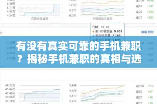有没有真实可靠的手机兼职？揭秘手机兼职的真相与选择指南