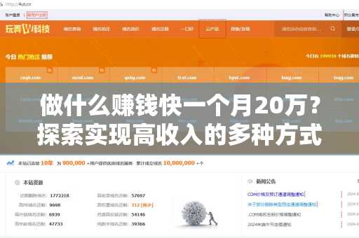 做什么赚钱快一个月20万？探索实现高收入的多种方式