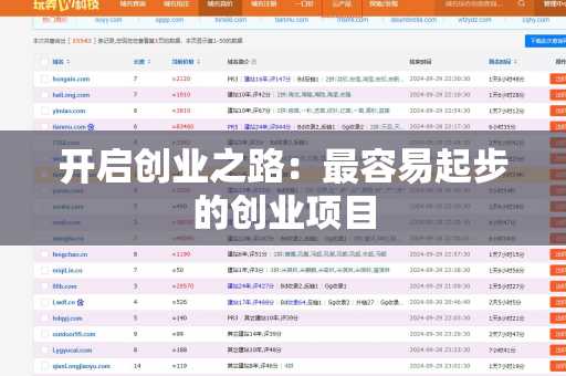 开启创业之路：最容易起步的创业项目