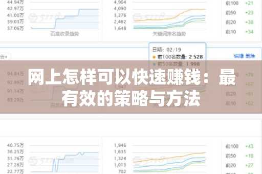 网上怎样可以快速赚钱：最有效的策略与方法