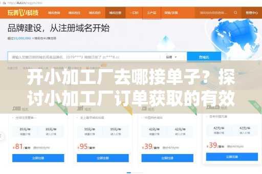 开小加工厂去哪接单子？探讨小加工厂订单获取的有效途径