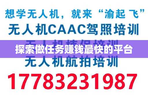 探索做任务赚钱最快的平台