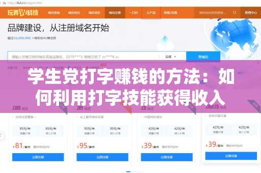 学生党打字赚钱的方法：如何利用打字技能获得收入