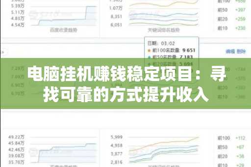 电脑挂机赚钱稳定项目：寻找可靠的方式提升收入