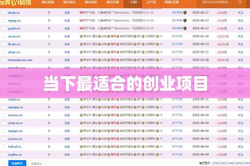 当下最适合的创业项目