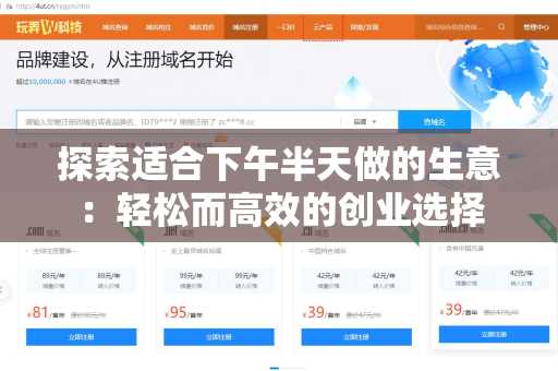 探索适合下午半天做的生意：轻松而高效的创业选择