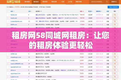 租房网58同城网租房：让您的租房体验更轻松