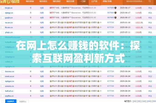 在网上怎么赚钱的软件：探索互联网盈利新方式