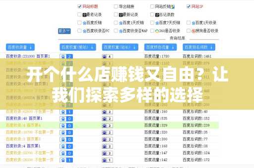 开个什么店赚钱又自由？让我们探索多样的选择