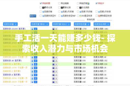 手工活一天能赚多少钱- 探索收入潜力与市场机会