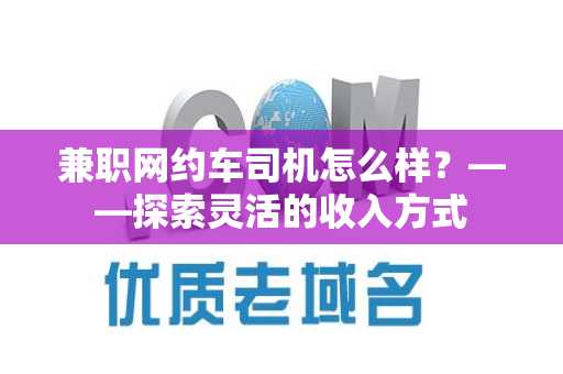 兼职网约车司机怎么样？——探索灵活的收入方式