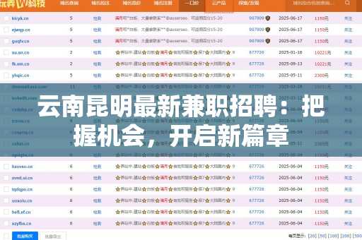 云南昆明最新兼职招聘：把握机会，开启新篇章