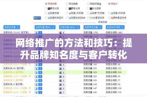 网络推广的方法和技巧：提升品牌知名度与客户转化