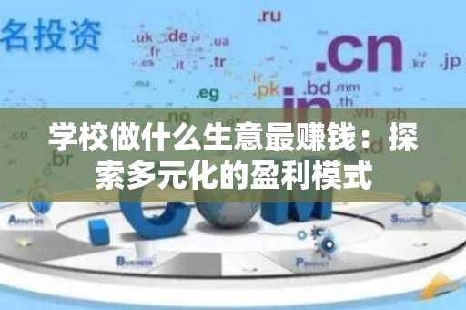 学校做什么生意最赚钱：探索多元化的盈利模式
