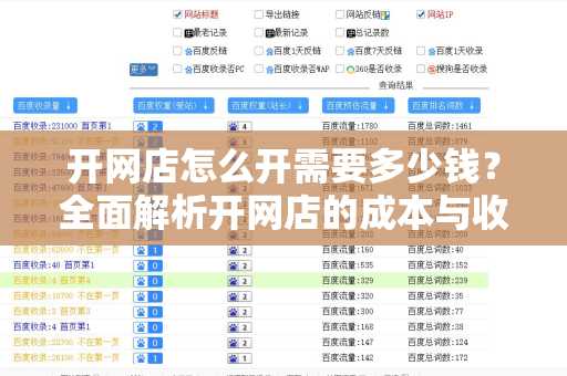 开网店怎么开需要多少钱？全面解析开网店的成本与收益