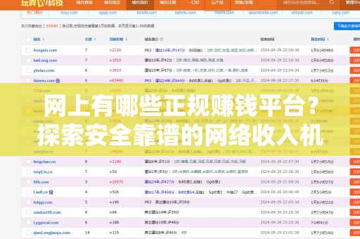 网上有哪些正规赚钱平台？探索安全靠谱的网络收入机会