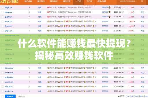 什么软件能赚钱最快提现？揭秘高效赚钱软件