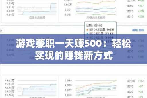 游戏兼职一天赚500：轻松实现的赚钱新方式