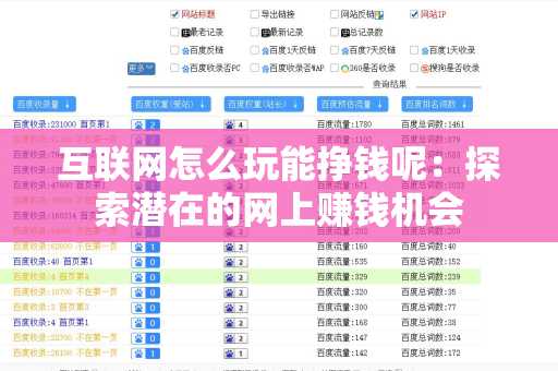 互联网怎么玩能挣钱呢：探索潜在的网上赚钱机会