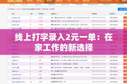 线上打字录入2元一单：在家工作的新选择