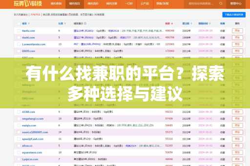 有什么找兼职的平台？探索多种选择与建议