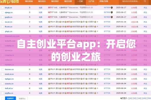 自主创业平台app：开启您的创业之旅