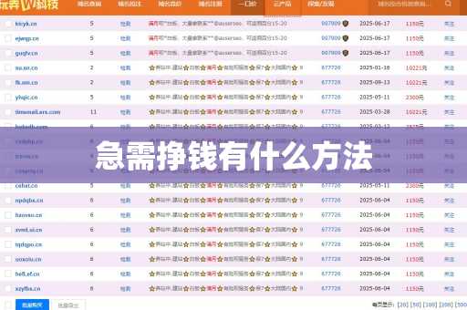 急需挣钱有什么方法