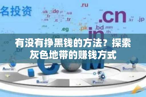 有没有挣黑钱的方法？探索灰色地带的赚钱方式