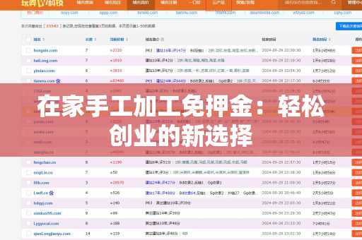 在家手工加工免押金：轻松创业的新选择