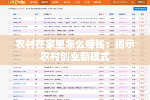 农村在家里怎么赚钱：揭示农村创业新模式