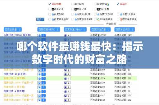 哪个软件最赚钱最快：揭示数字时代的财富之路