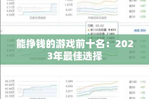 能挣钱的游戏前十名：2023年最佳选择
