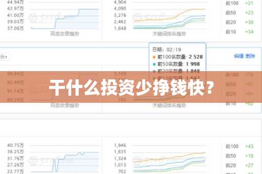 干什么投资少挣钱快？