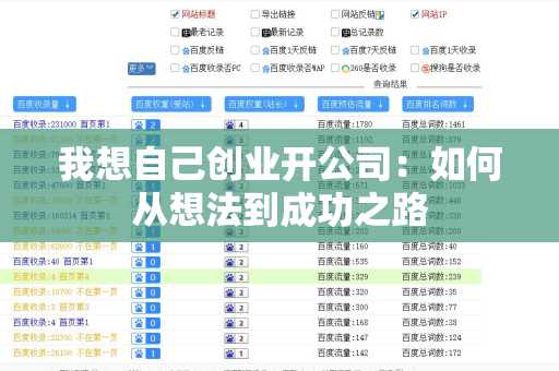 我想自己创业开公司：如何从想法到成功之路