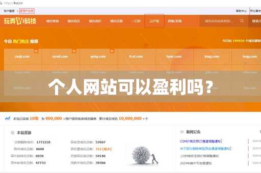 个人网站可以盈利吗？
