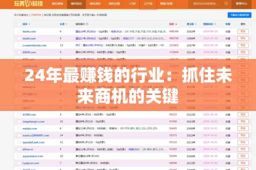24年最赚钱的行业：抓住未来商机的关键