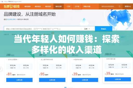 当代年轻人如何赚钱：探索多样化的收入渠道