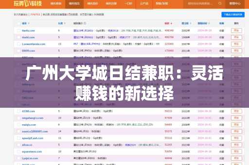 广州大学城日结兼职：灵活赚钱的新选择