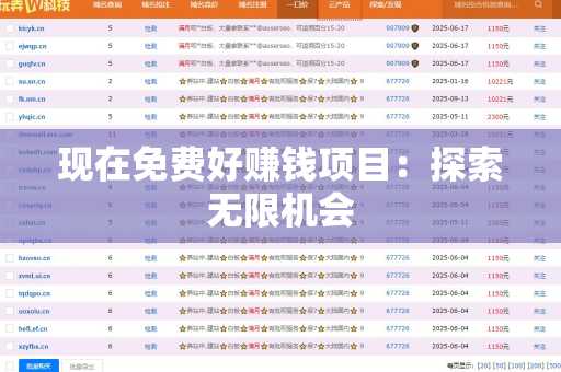 现在免费好赚钱项目：探索无限机会