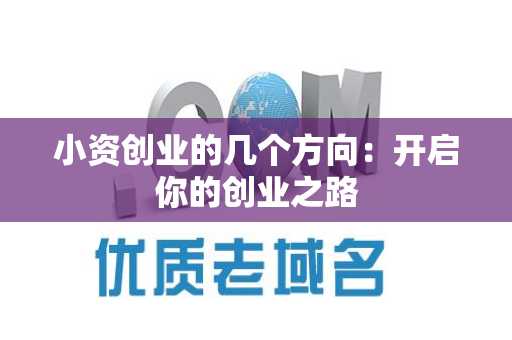 小资创业的几个方向：开启你的创业之路