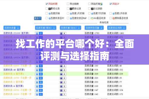 找工作的平台哪个好：全面评测与选择指南