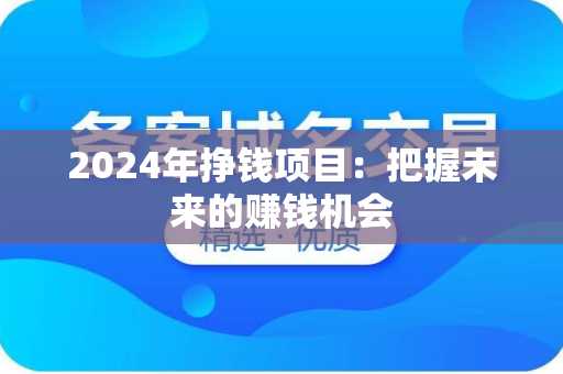 2024年挣钱项目：把握未来的赚钱机会