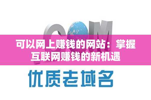 可以网上赚钱的网站：掌握互联网赚钱的新机遇
