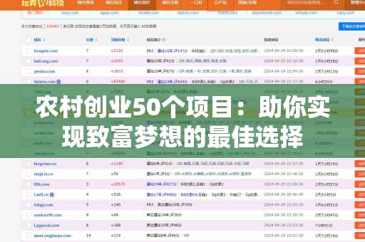 农村创业50个项目：助你实现致富梦想的最佳选择