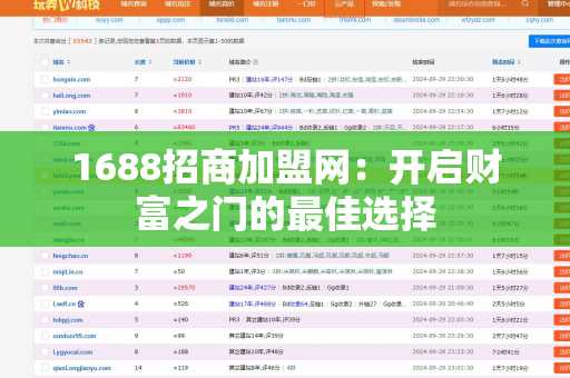 1688招商加盟网：开启财富之门的最佳选择